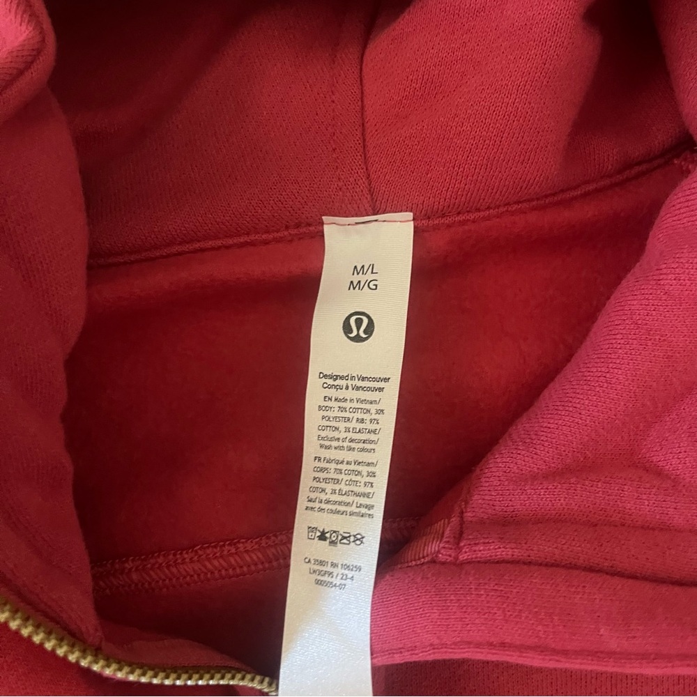 NWT Lululemon Scuba Oversized Half-Zip Hoodie Gold Zip Vintage Rose M/L - Picture 9 of 9